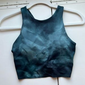 ATHLETA BUILT IN BRA BLUE/GREEN CROPPED TANK